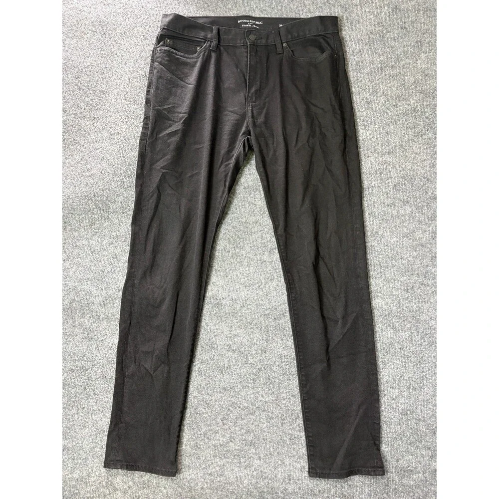 Banana Republic Travel Skinny Fit Jeans Mens Size 34x34 Black Denim Pants